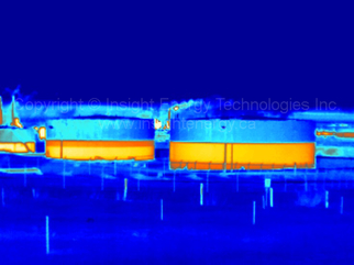Thermal Image of Two Fuel Storage Tanks
