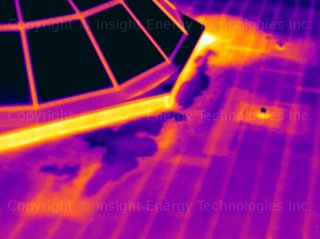 Thermal Image of Surface and Subsurface Moisture on a Flat Roof